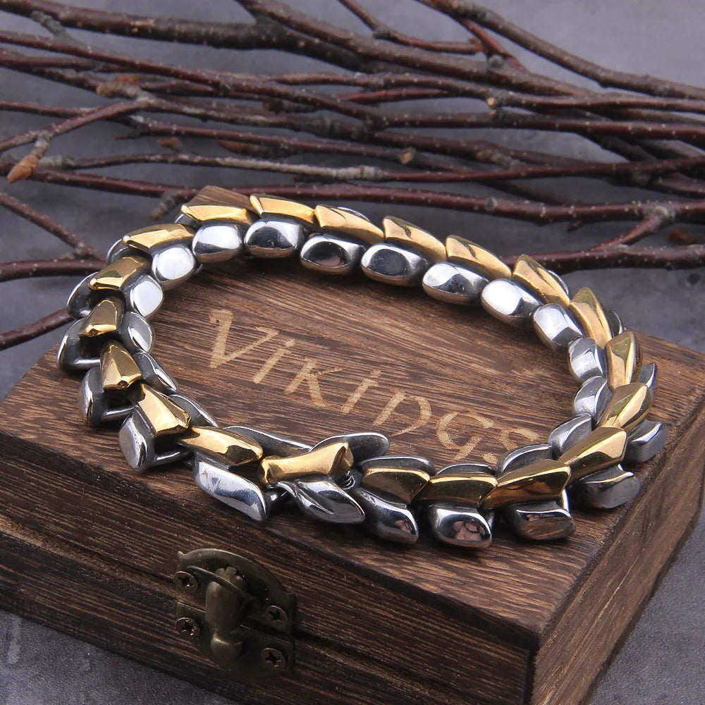 Viking Ouroboros Stainless Steel Punk Bracelet