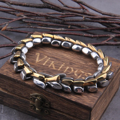 Viking Ouroboros Stainless Steel Punk Bracelet