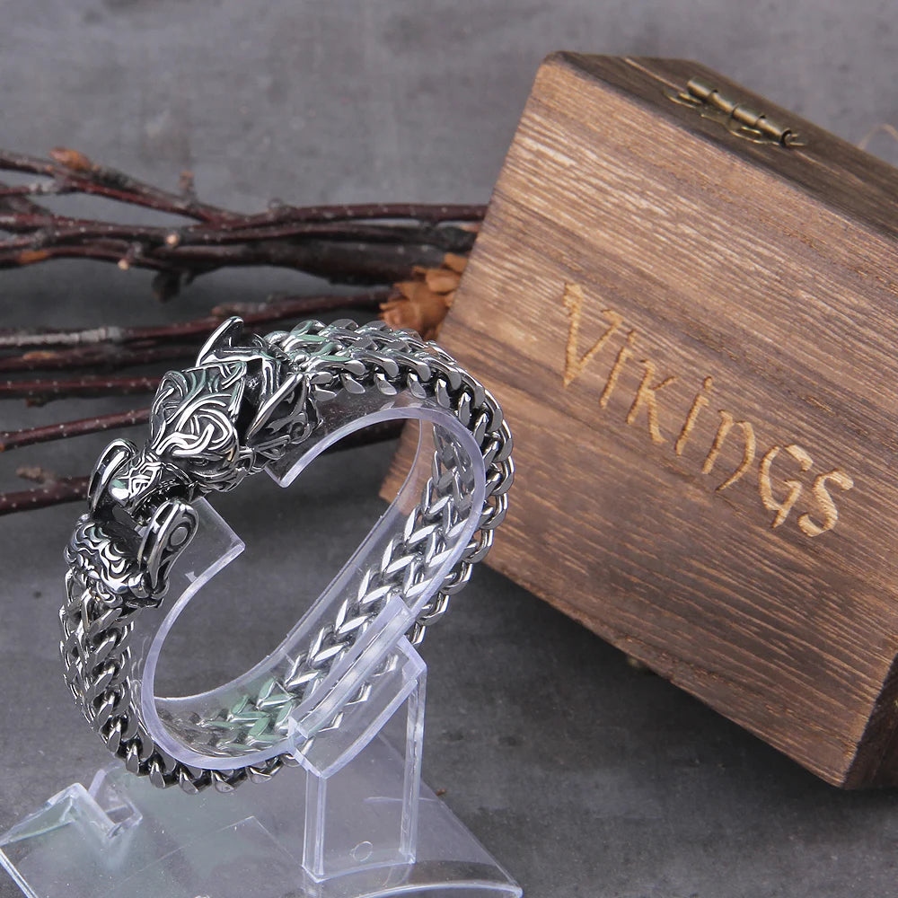 Viking Ouroboros Stainless Steel Punk Bracelet