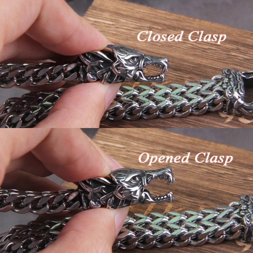Viking Ouroboros Stainless Steel Punk Bracelet
