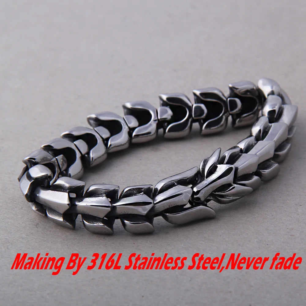 Viking Ouroboros Stainless Steel Punk Bracelet
