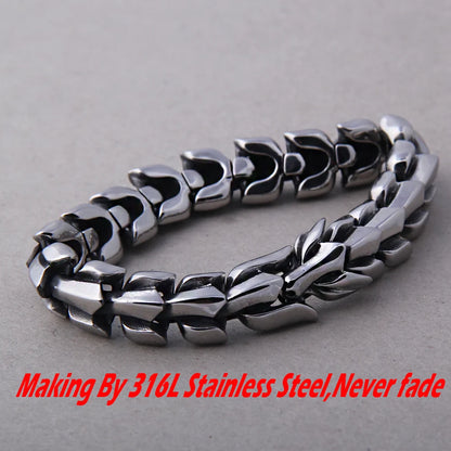 Viking Ouroboros Stainless Steel Punk Bracelet