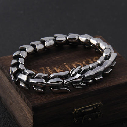 Viking Ouroboros Stainless Steel Punk Bracelet