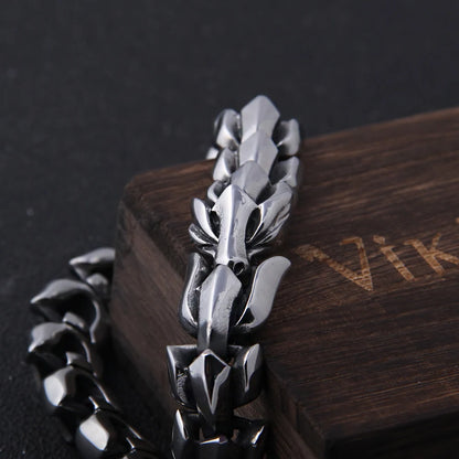Viking Ouroboros Stainless Steel Punk Bracelet