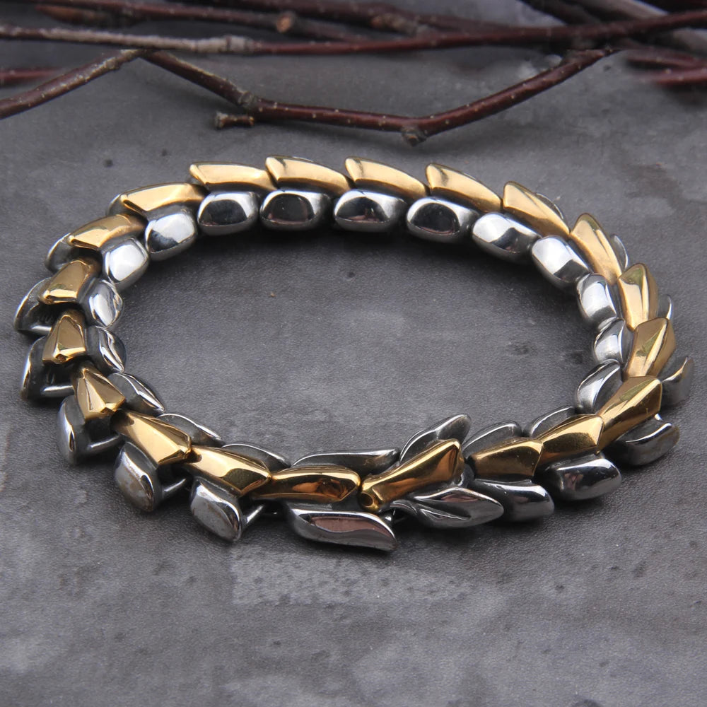 Viking Ouroboros Stainless Steel Punk Bracelet