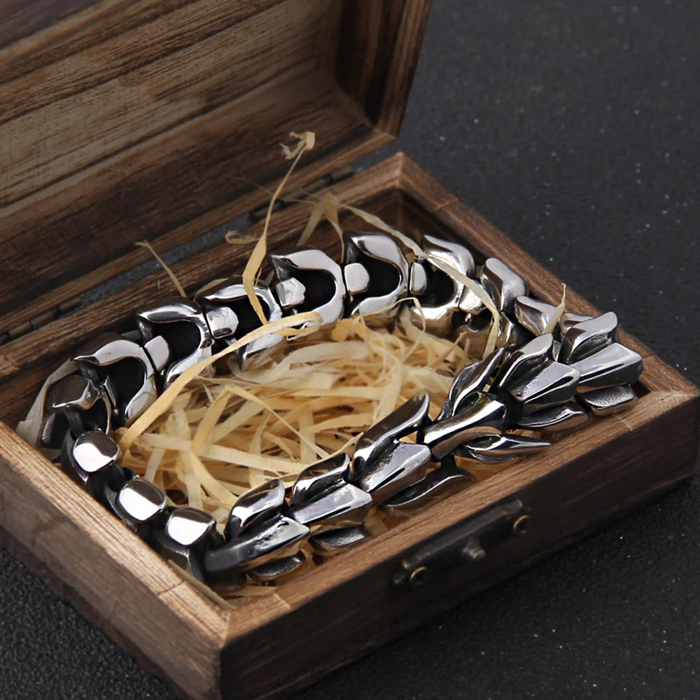 Viking Ouroboros Stainless Steel Punk Bracelet