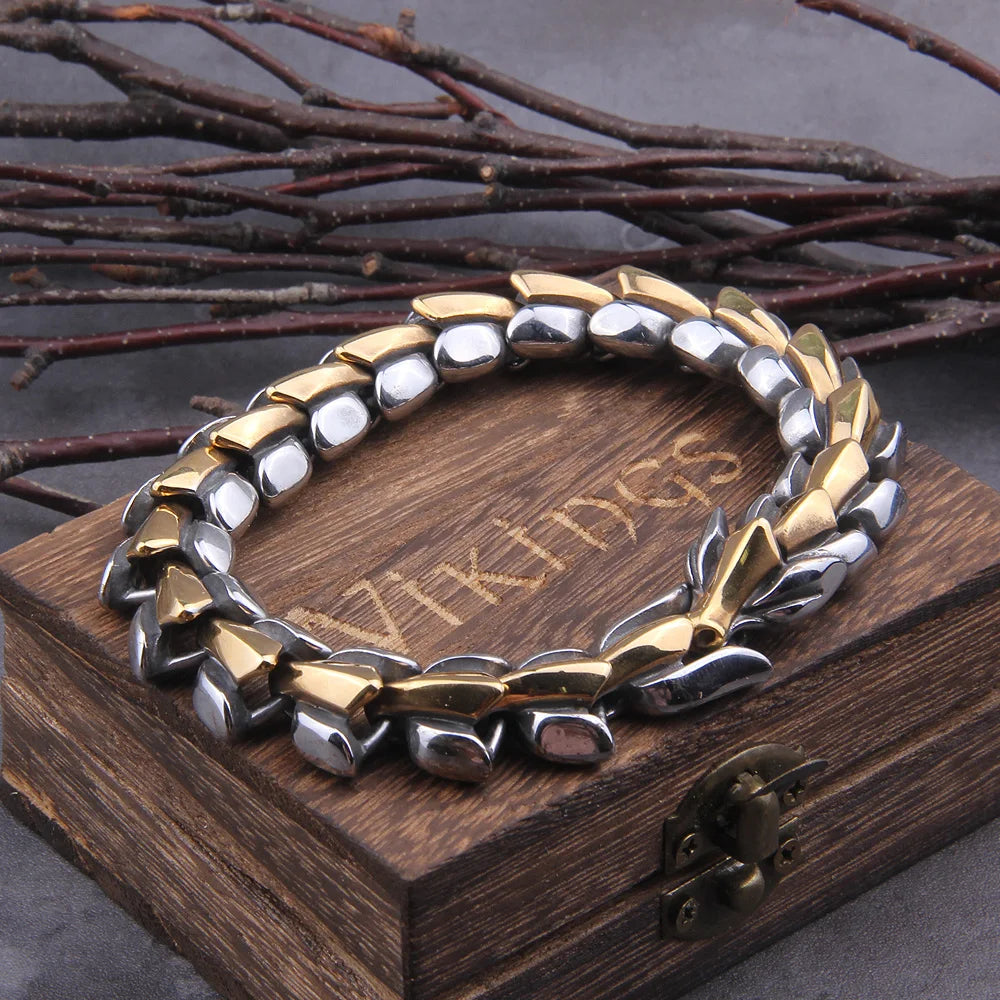 Viking Ouroboros Stainless Steel Punk Bracelet