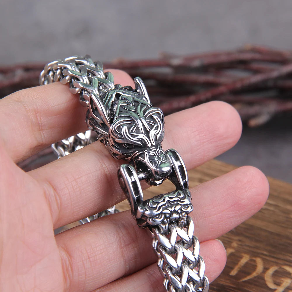 Viking Ouroboros Stainless Steel Punk Bracelet