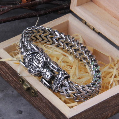Viking Ouroboros Stainless Steel Punk Bracelet