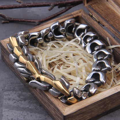 Viking Ouroboros Stainless Steel Punk Bracelet