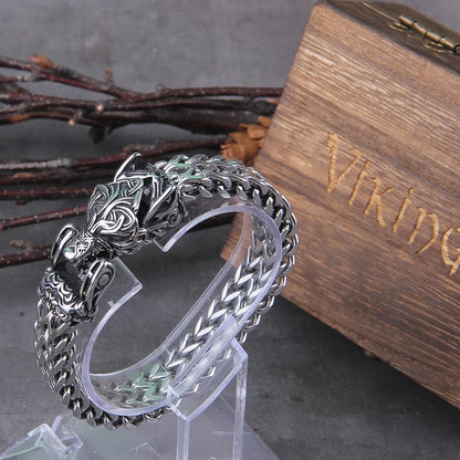Viking Ouroboros Stainless Steel Punk Bracelet