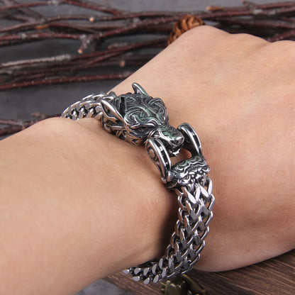 Viking Ouroboros Stainless Steel Punk Bracelet