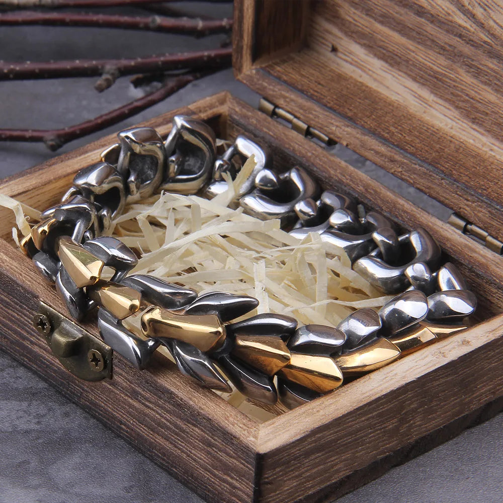 Viking Ouroboros Stainless Steel Punk Bracelet