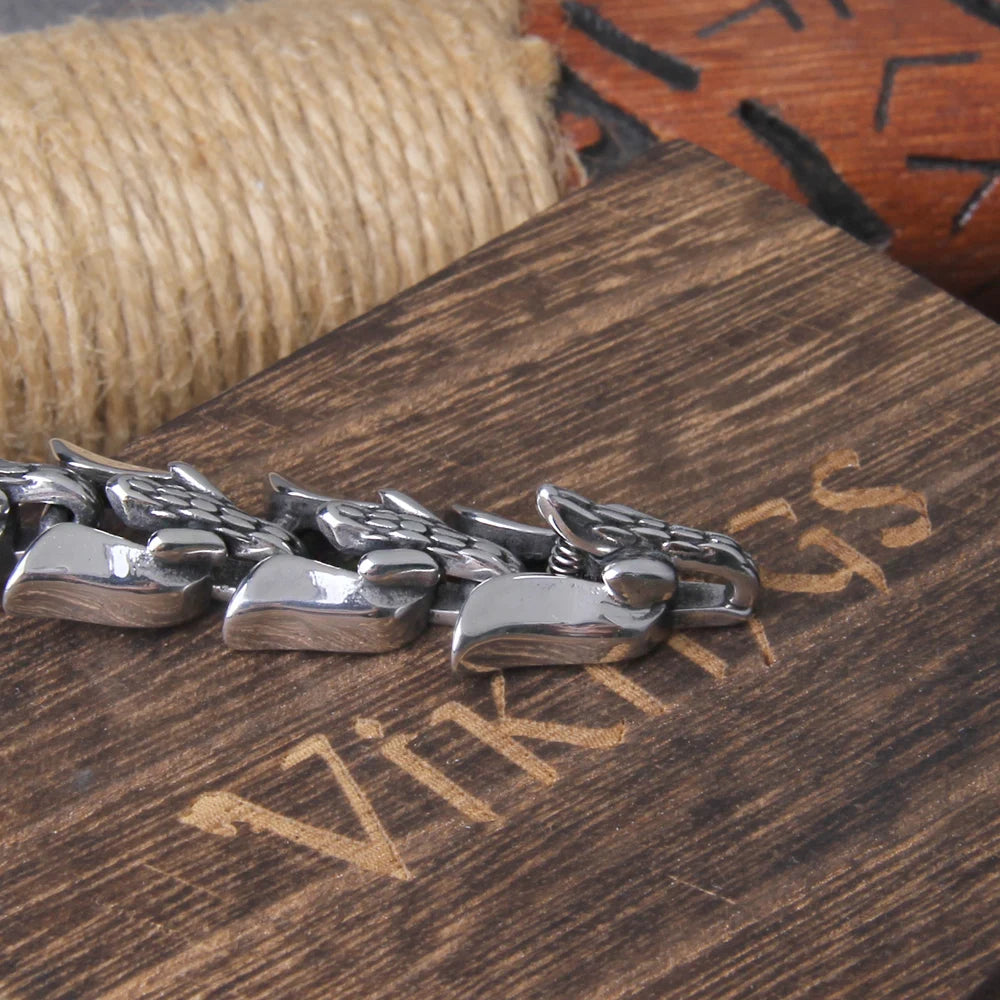 Viking Ouroboros Stainless Steel Punk Bracelet
