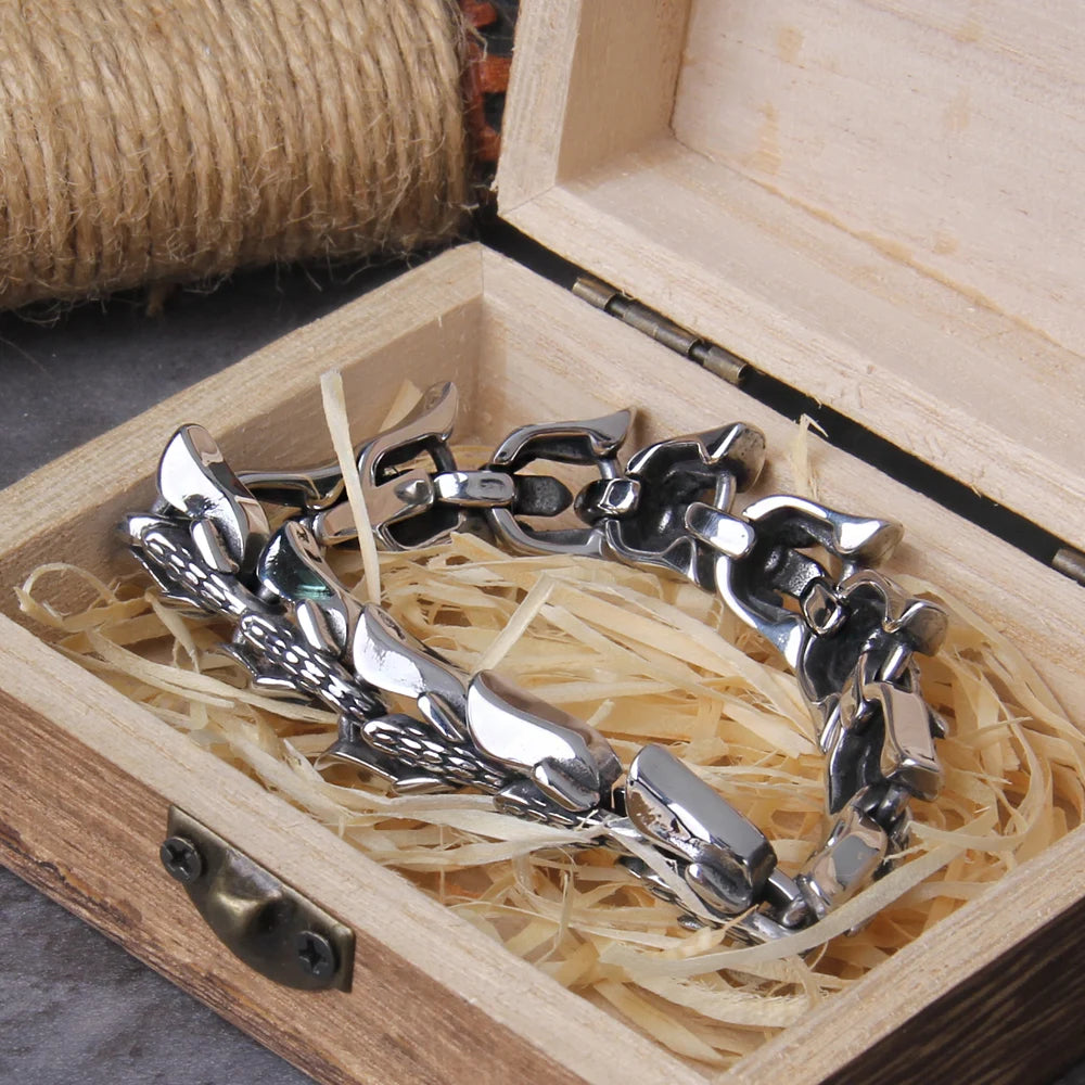 Viking Ouroboros Stainless Steel Punk Bracelet