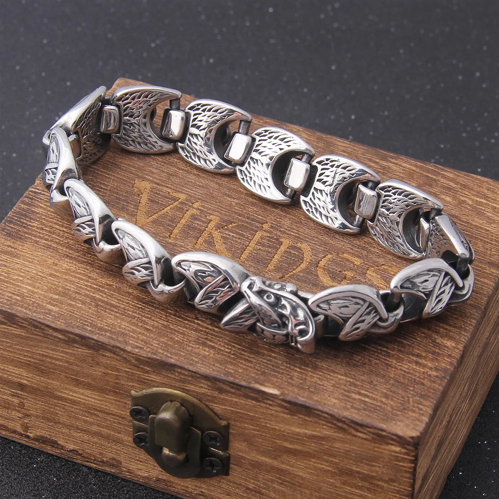 Viking Ouroboros Stainless Steel Punk Bracelet