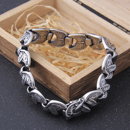 Viking Ouroboros Stainless Steel Punk Bracelet